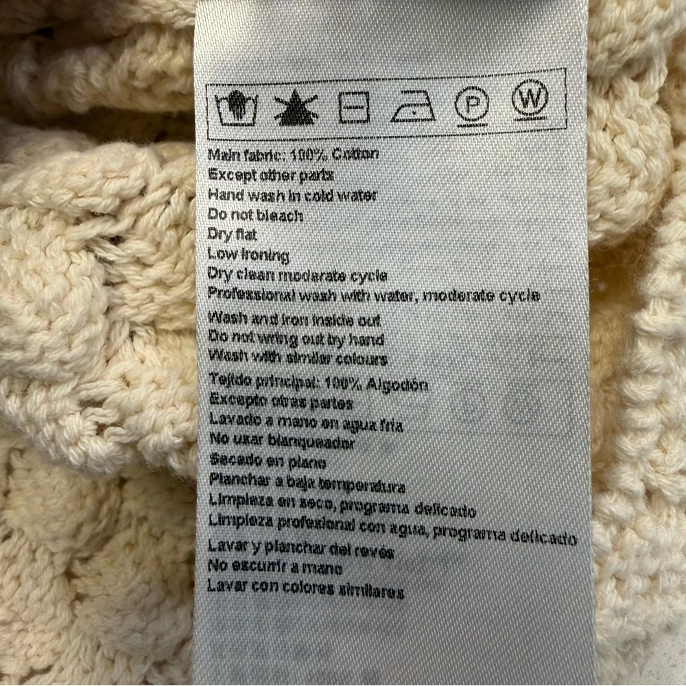 ba&sh Jump Cardigan Cropped Crochet Scalloped Cream Size 3 Womens US 8 Parisian - Picture 15 of 16